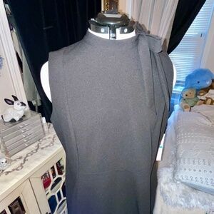 Calvin Klein sleeveless tie-neck sheath dress in black size 16